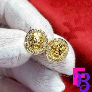 18K Iced Lions Head Earrings